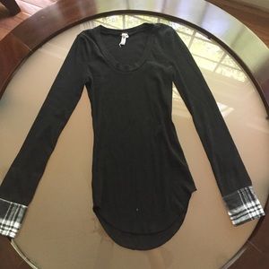 Free People Long Sleeve Small Waffle Shirt